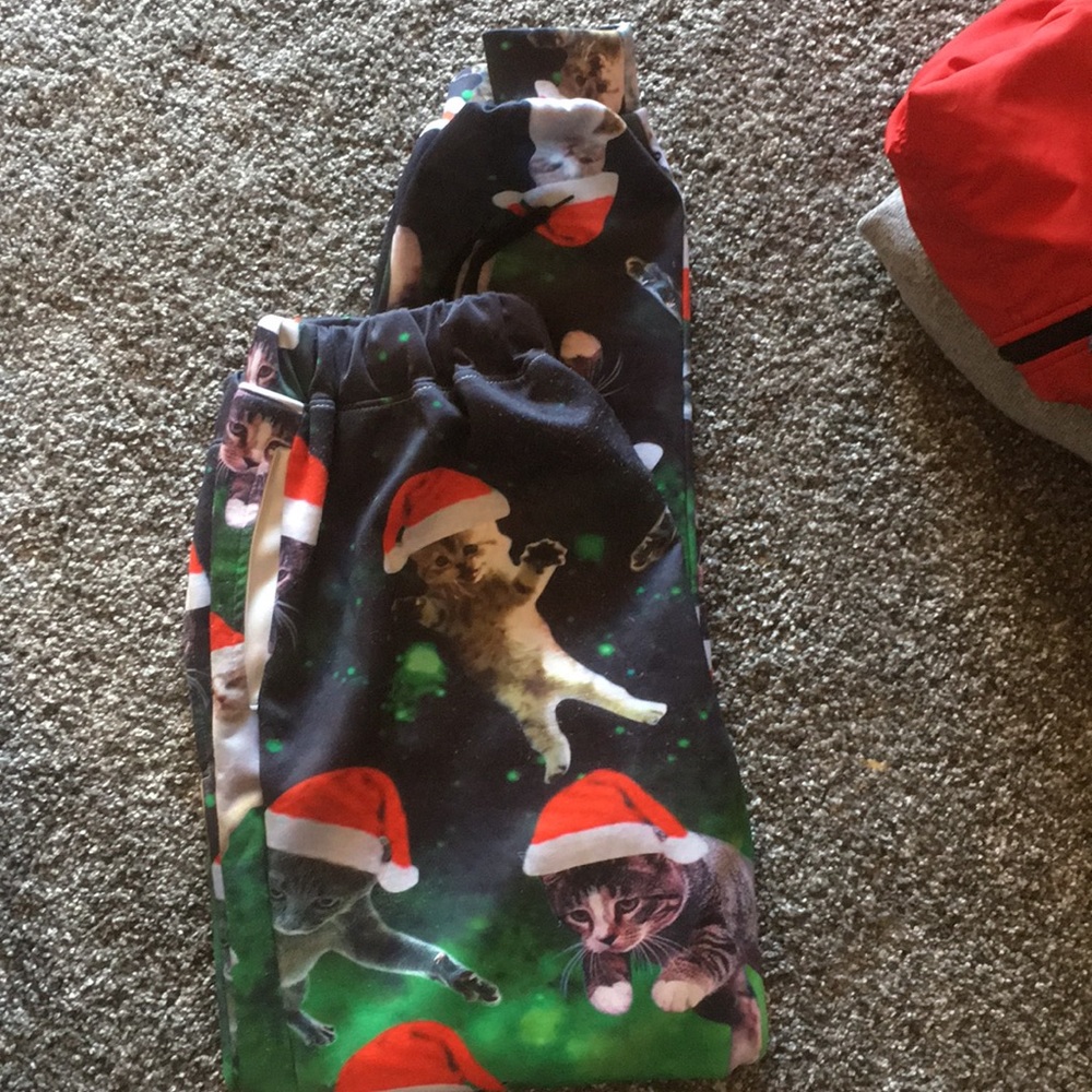 Space/Christmas Cat Sweatpants/Joggers